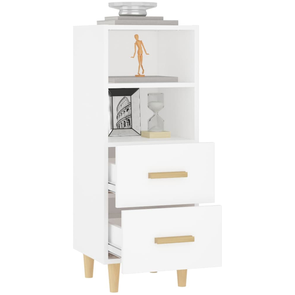vidaXL 2 Drawer 2 Shelf White Sideboard Image 5