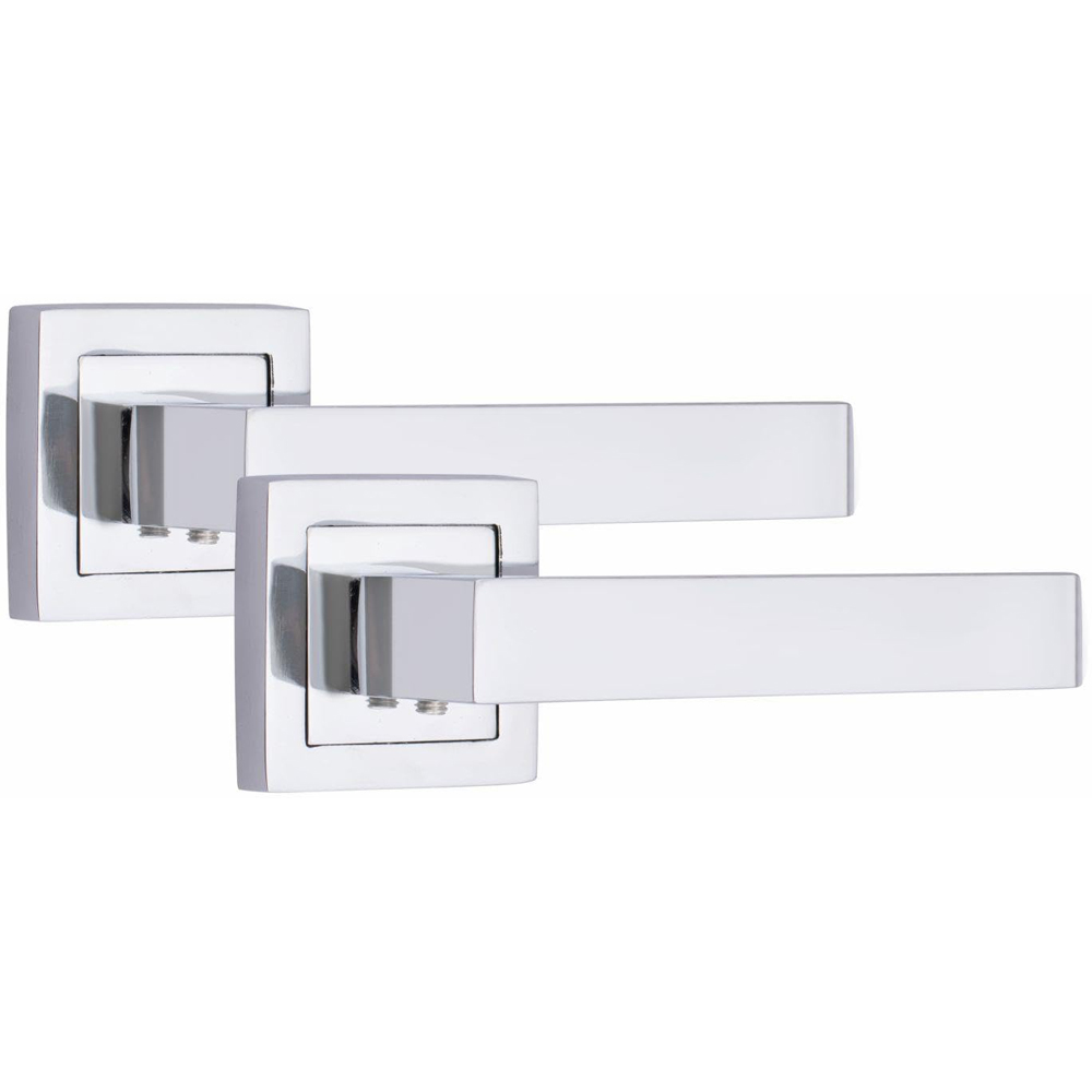 Golden Grace Polished Chrome Delta Door Handles Set 4 Pack Image 2