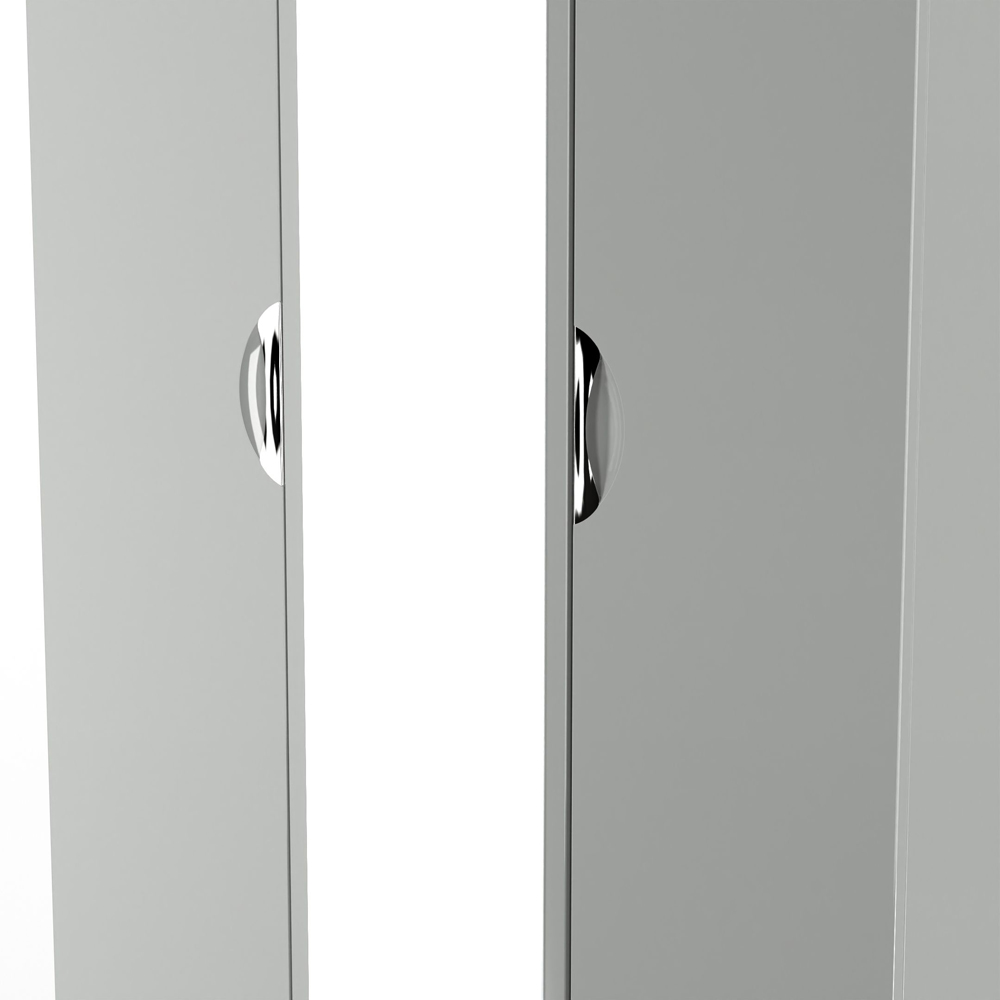 Crowndale Camden 3 Door Grey Gloss and Dusk Grey Mirrored Wardrobe Ready Assembled Image 5