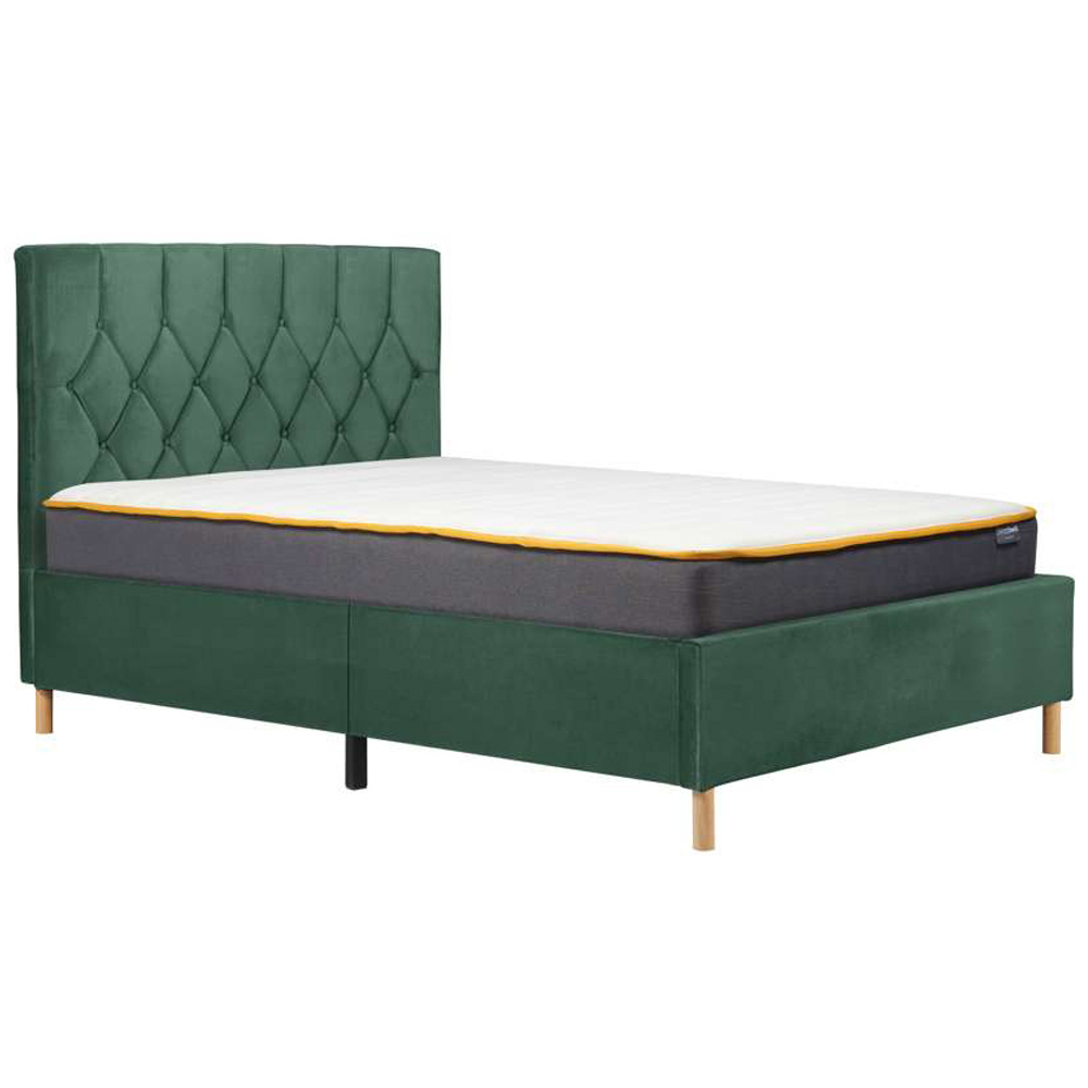 Loxley King Size Green Fabric Bed Image 3