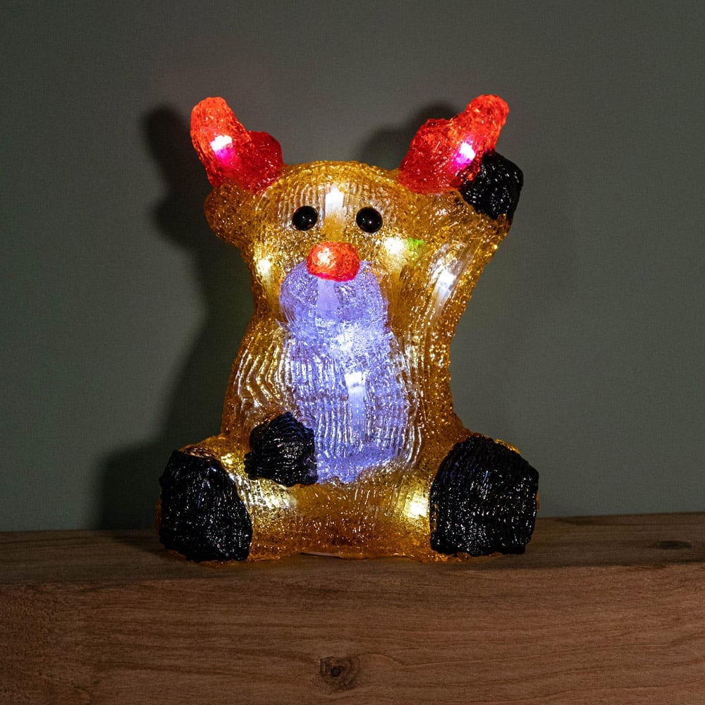Samuel Alexander Acrylic Sitting Reindeer LED Christmas Decoration 20cm Image 5
