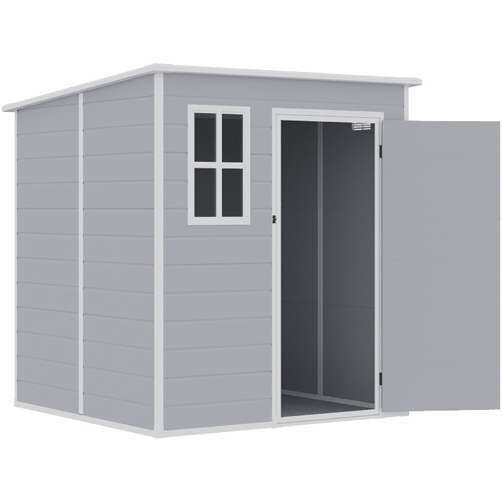 Living and Home 6 x 6ft Grey Waterproof Outdoor Storage Shed Image 3