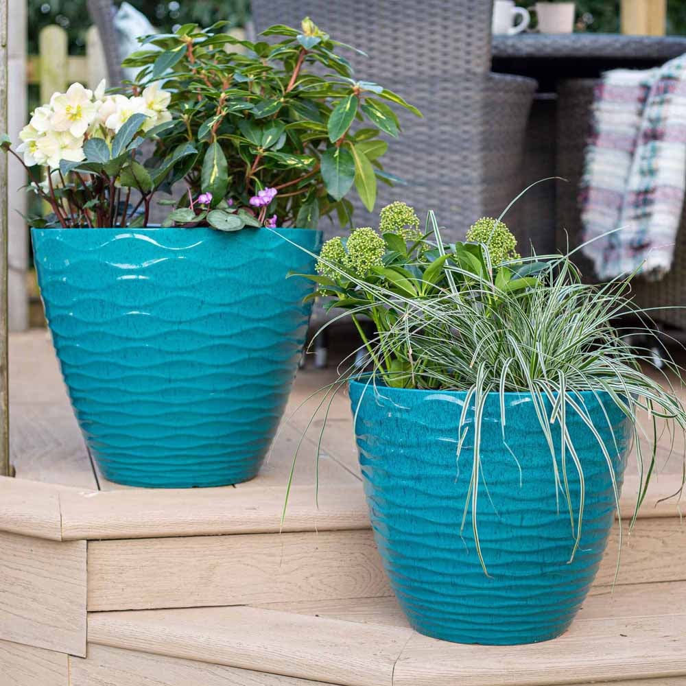 Plant Avenue Windermere Teal Plant Pot 33cm Image 2