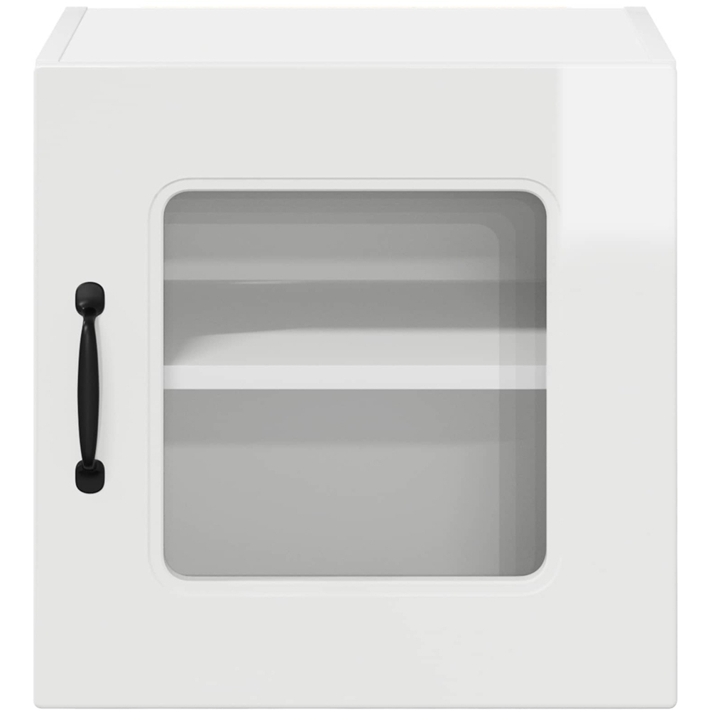 vidaXL Kalmar Single Glass Door High Gloss White Wall Mounted Kitchen Cabinet Image 4