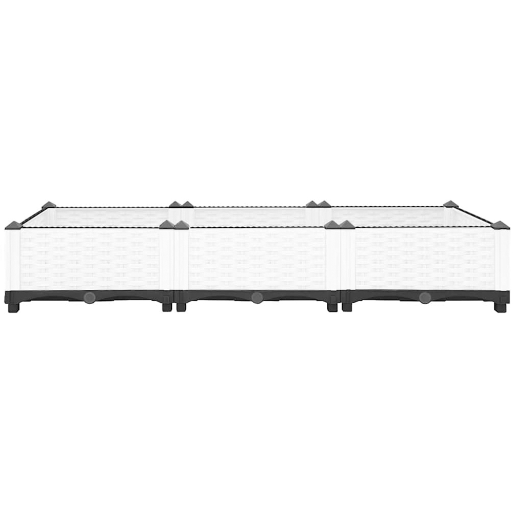 vidaXL White Polypropylene Raised Garden Bed 120 x 40 x 23cm Image 3