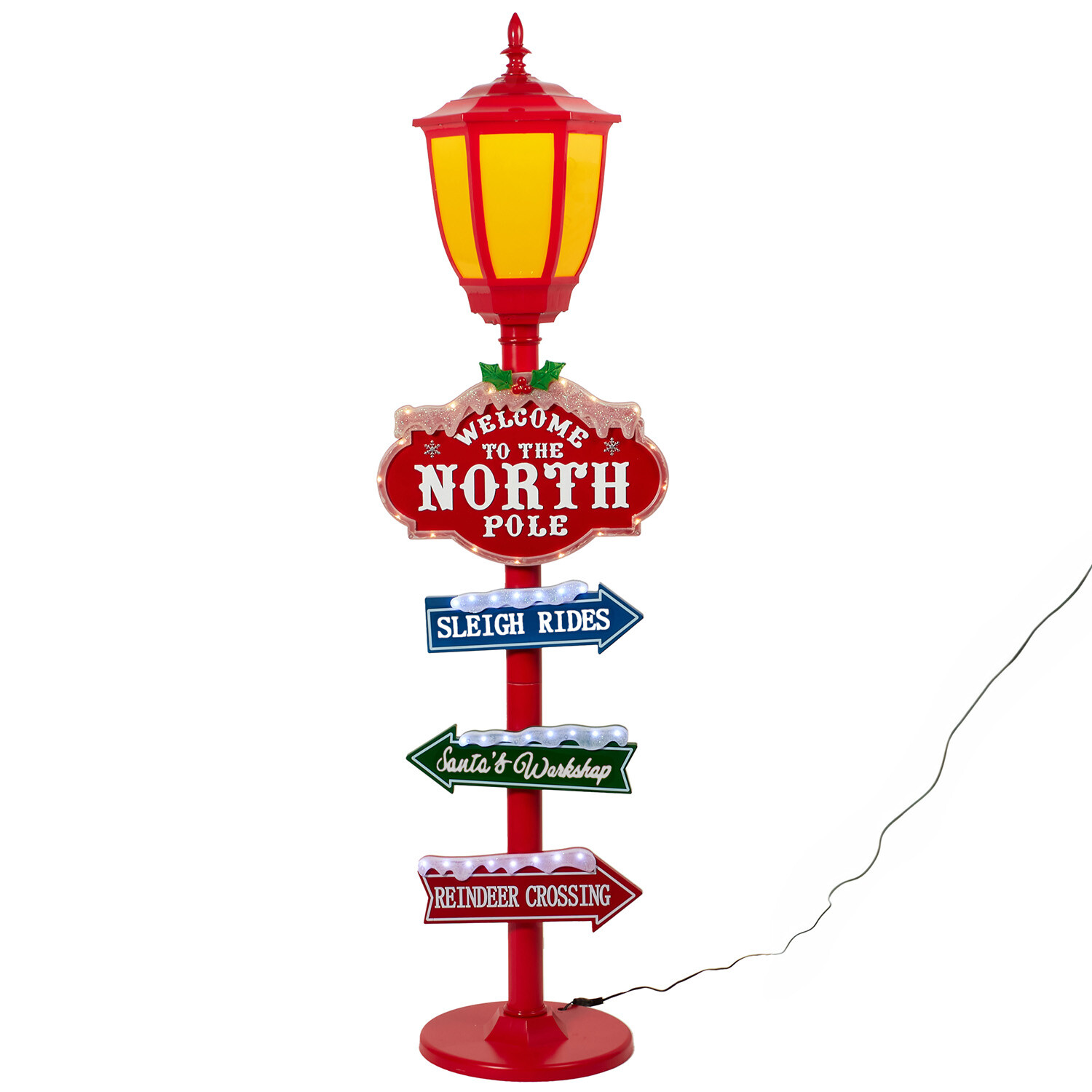 North Pole LED Road Sign - Red Image 2