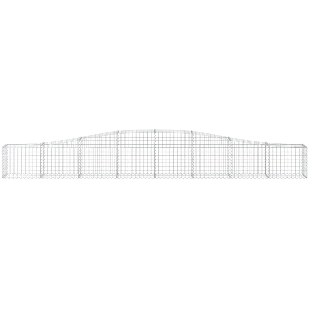 vidaXL Silver Galvanised Iron Arched Gabion Basket 400 x 30 x 40/60cm 15 Pack Image 4