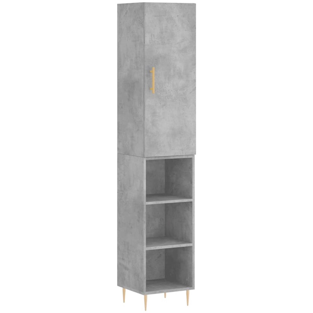 vidaXL Single Door 3 Shelf Concrete Grey Highboard Image 2