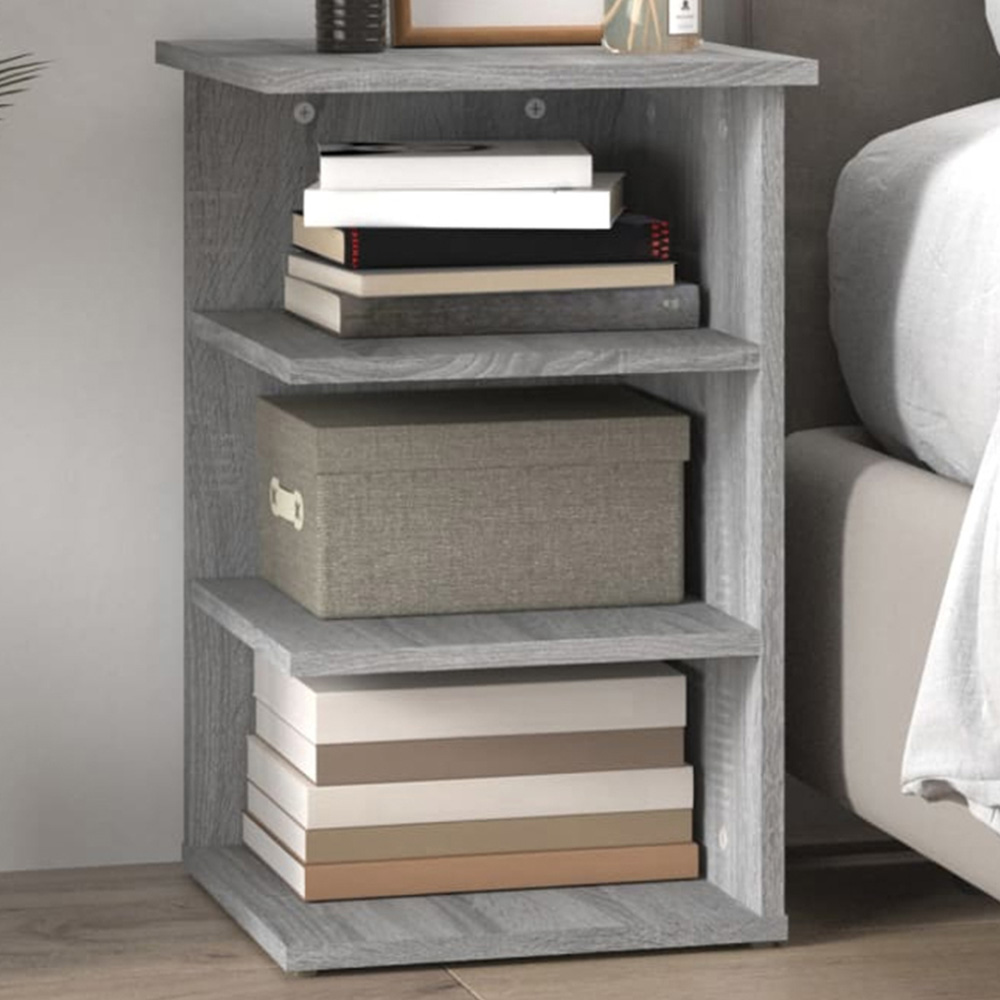 vidaXL 3 Shelf Grey Sonoma Oak Side Cabinet Image 1