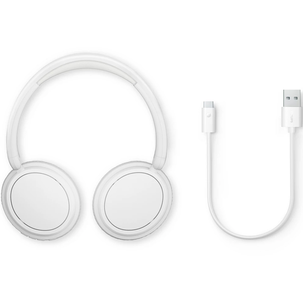 Philips 5000 Series TAH5209 White Passive Noise Isolation Over-Ear Wireless BT Headphones Image 6