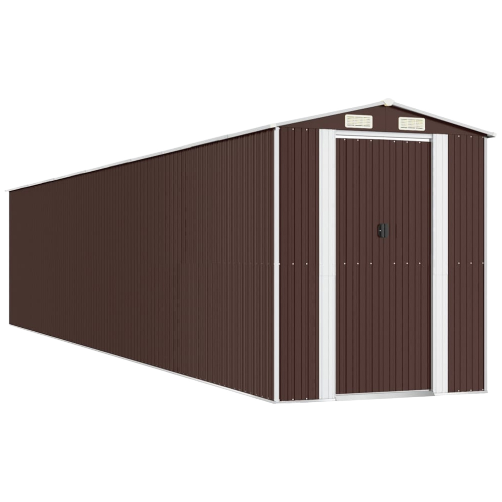 vidaXL 6.3 x 33.5ft Brown Galvanised Steel Garden Shed Image