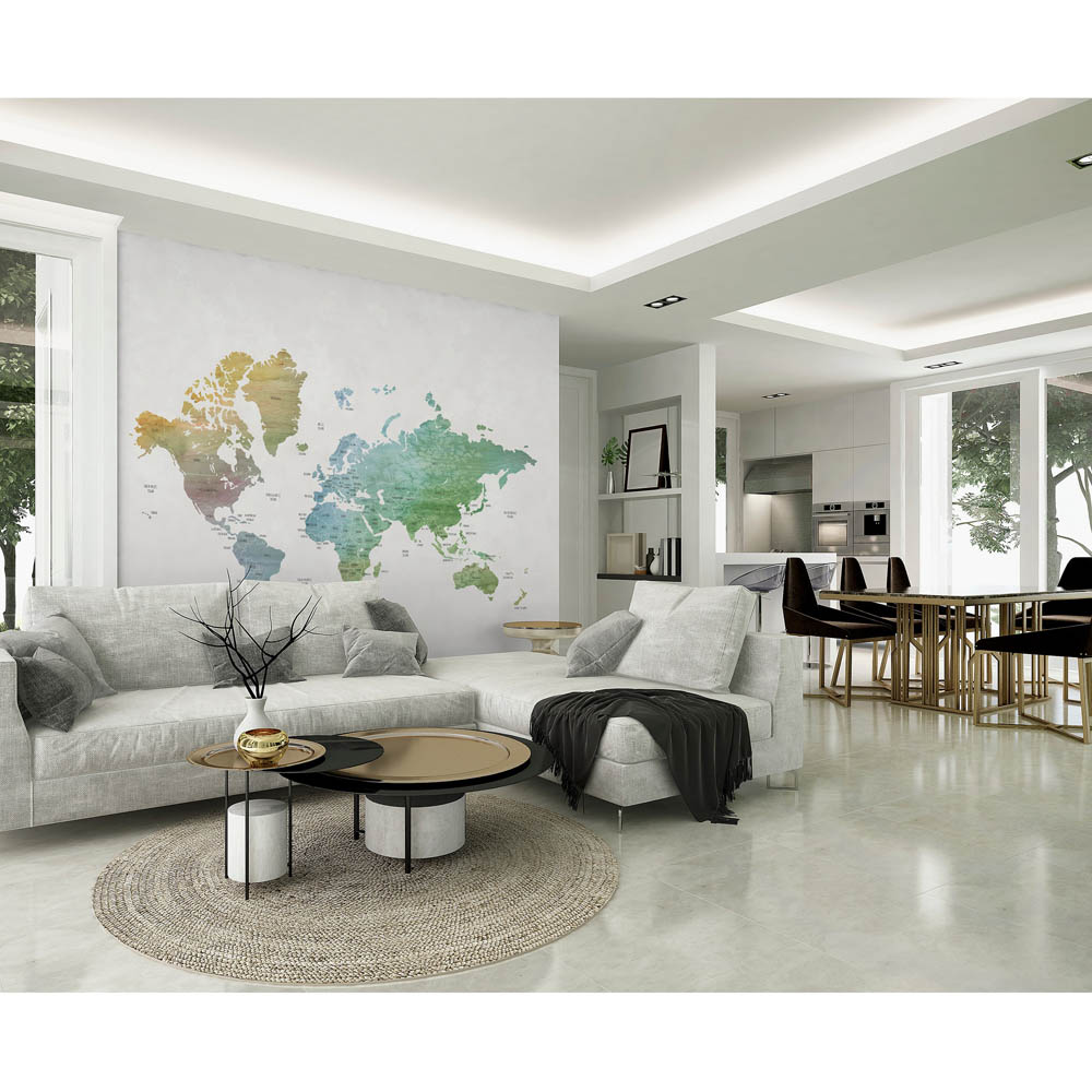 Arthouse World Map Multicolour Wall Mural Image 4