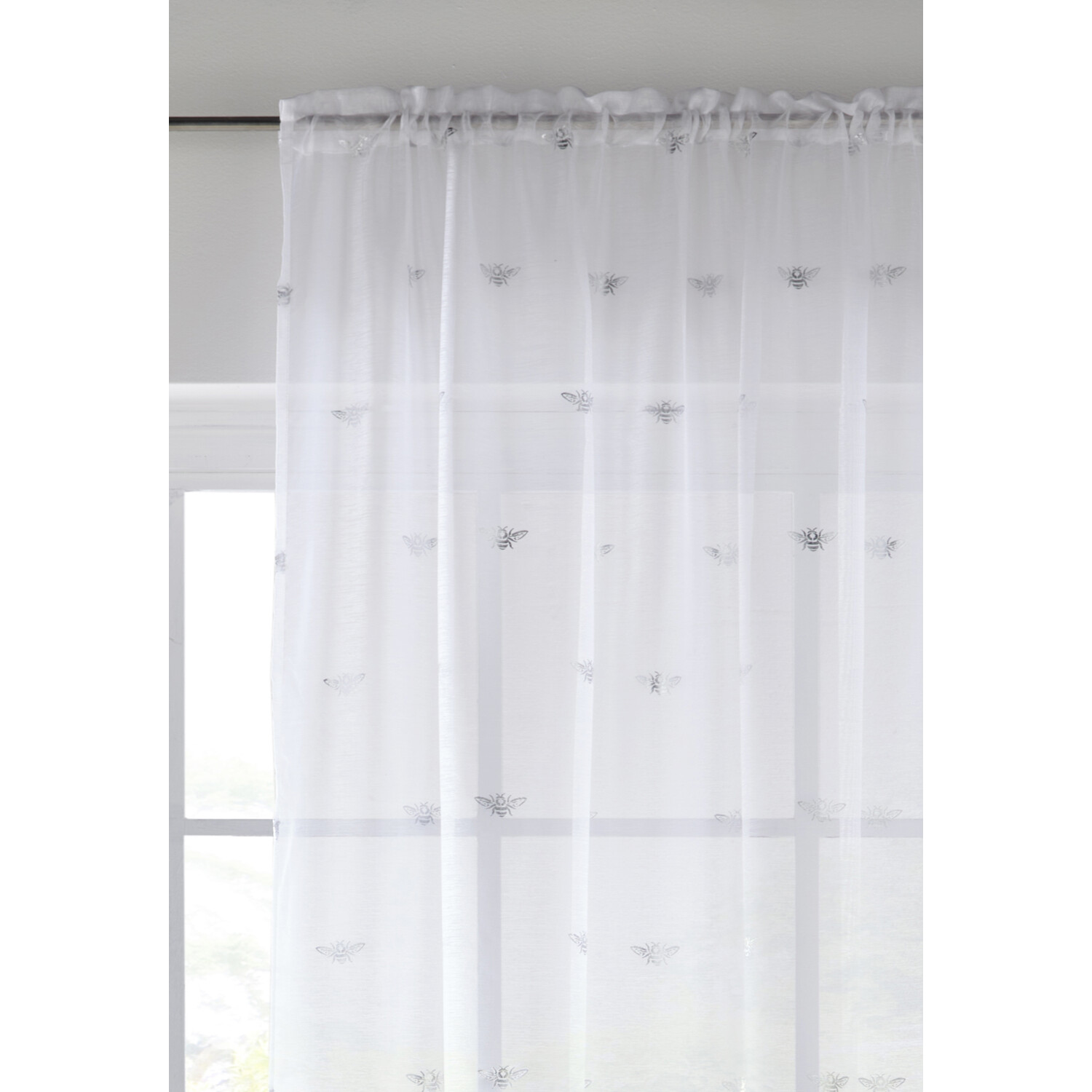 Bee Sheer Voile Panel - Silver / 229cm Image 3