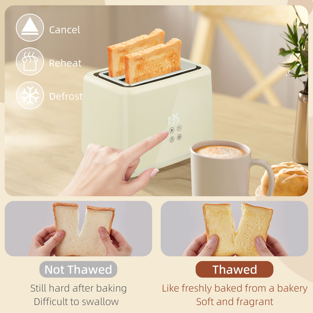 HOMCOM 800-211V70BG Beige 1.5L Fast Boil Electric Kettle 3000W and 2 Slice Toaster Set Image 5