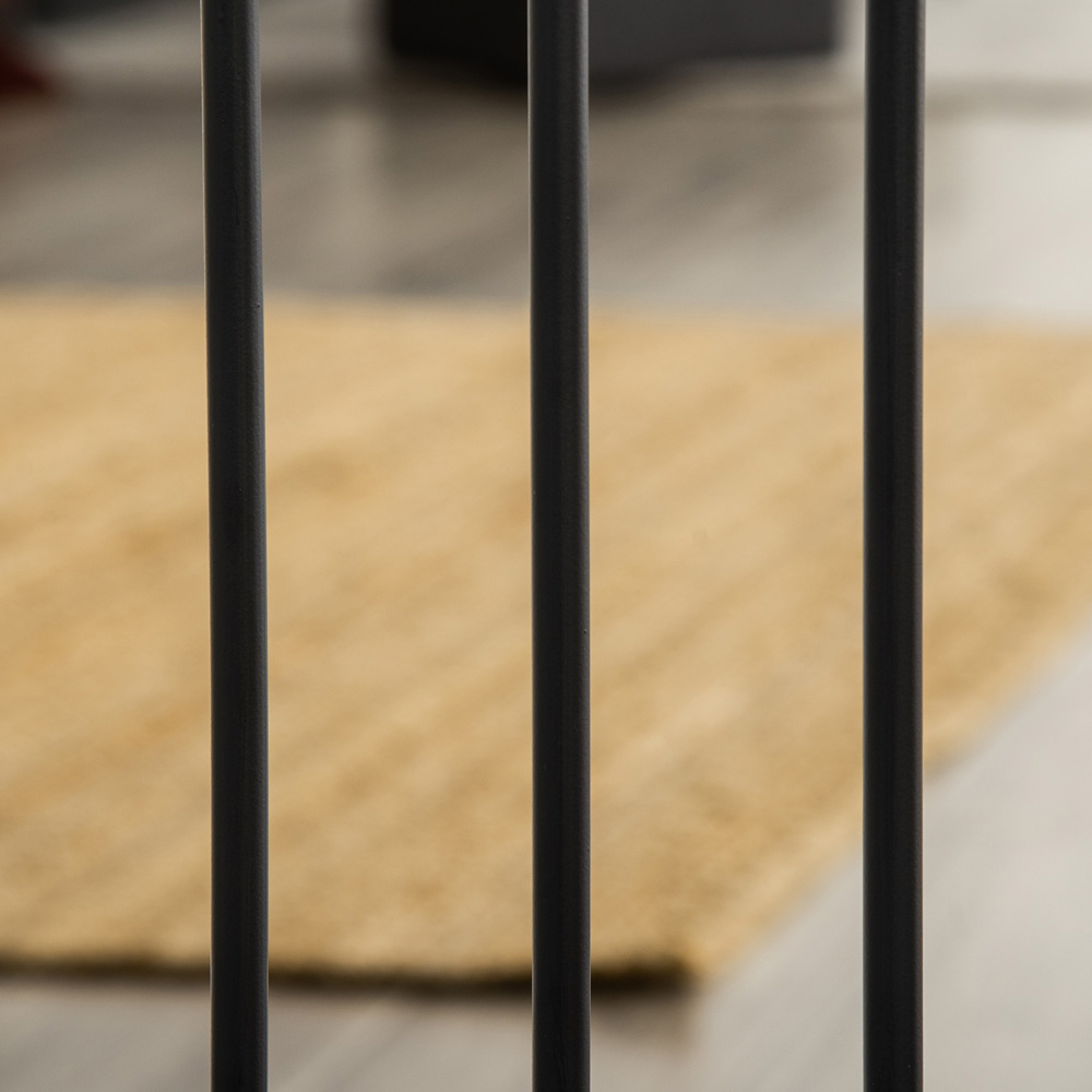 PawHut Black 74-80cm Pine and Metal Pet Safety Gate with Cat Door Image 3