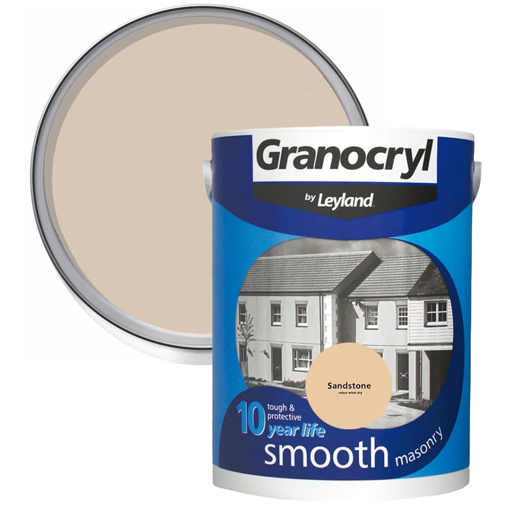 Leyland Granocryl Smooth Masonry Sandstone Paint 5L Image 1