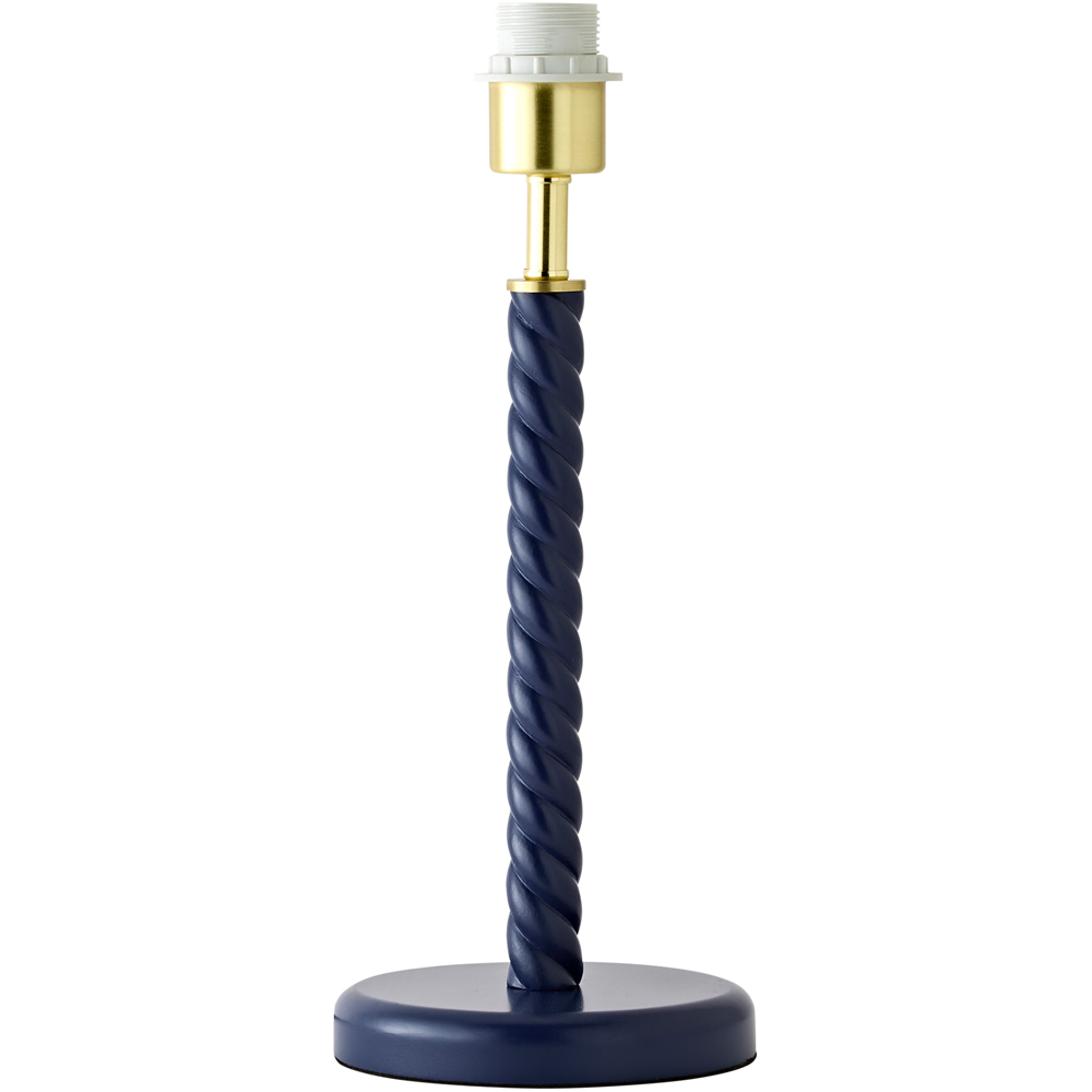 ValueLights Amara Navy Blue Twist Wooden Table Lamp Base Image 1