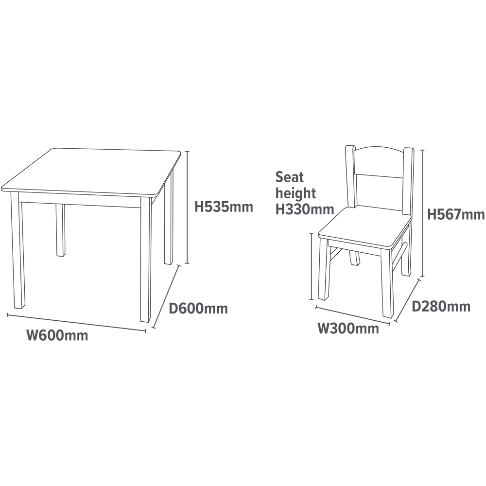 Liberty House Toys Kids White Table and Chairs Set Image 5
