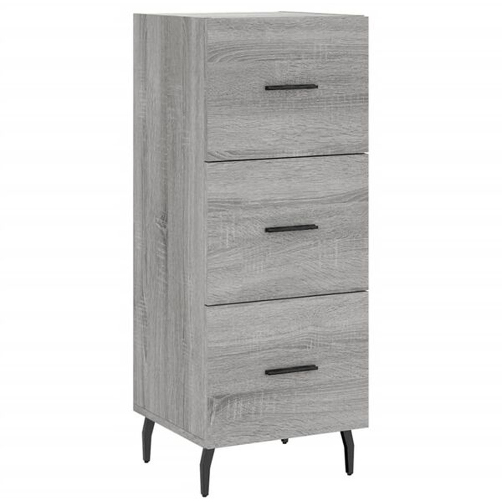 vidaXL Single Door 3 Drawer Grey Sonoma Highboard Image 4