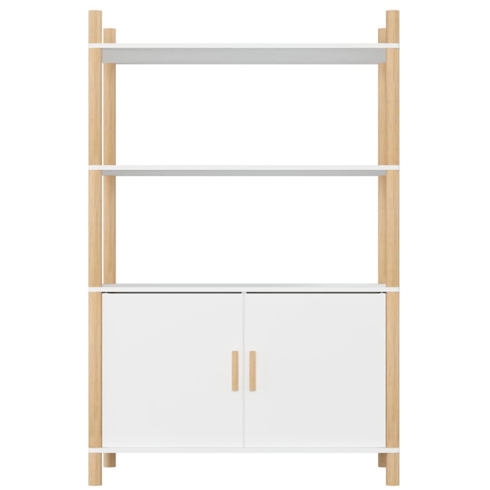vidaXL 2 Door 3 Shelf White Highboard Image 3