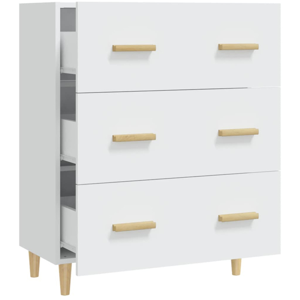 vidaXL 3 Drawer White Sideboard Image 5