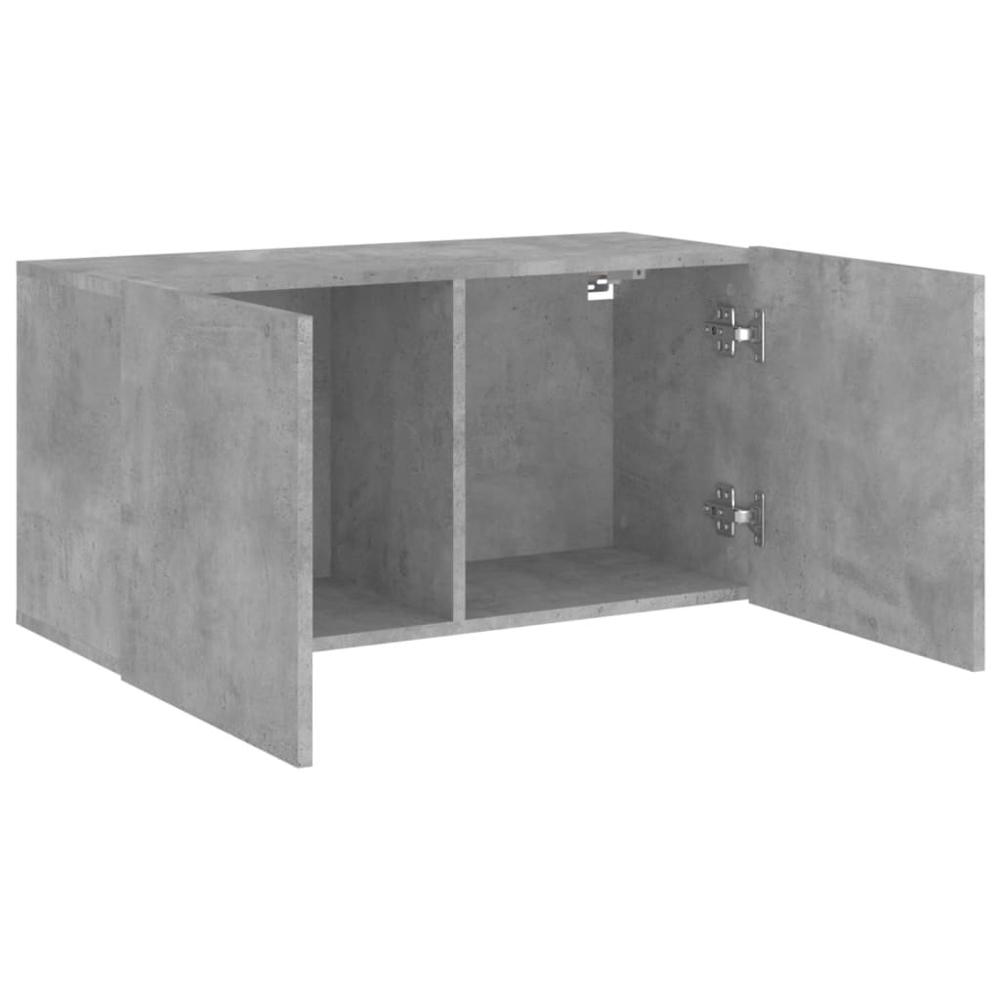 vidaXL 2 Door Concrete Grey Wall Mounted TV Cabinet Image 5