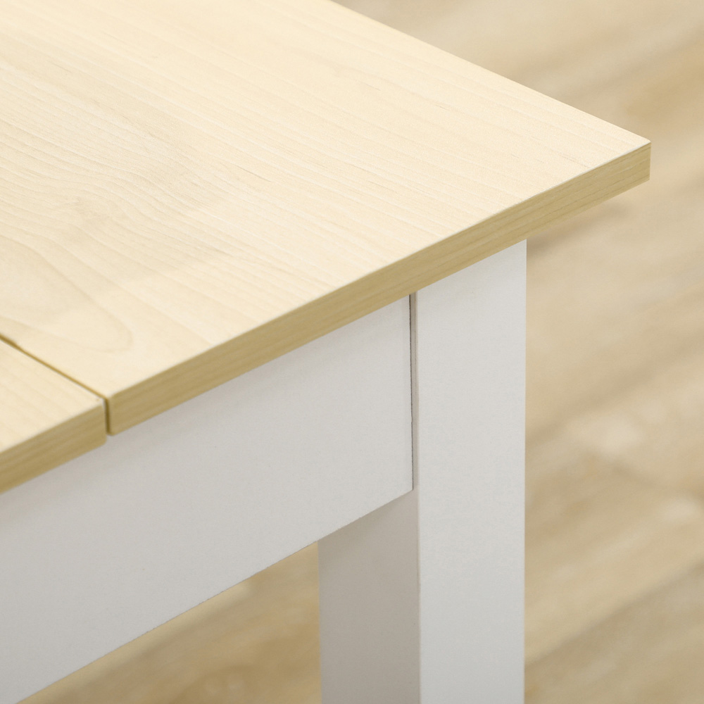 HOMCOM 6 Seater Dining Table with Thick Legs Oak Wood Grain Image 3
