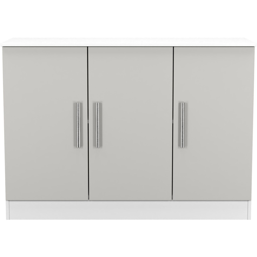 Crowndale Contrast 3 Door Grey Matt and White Sideboard Ready Assembled Image 7