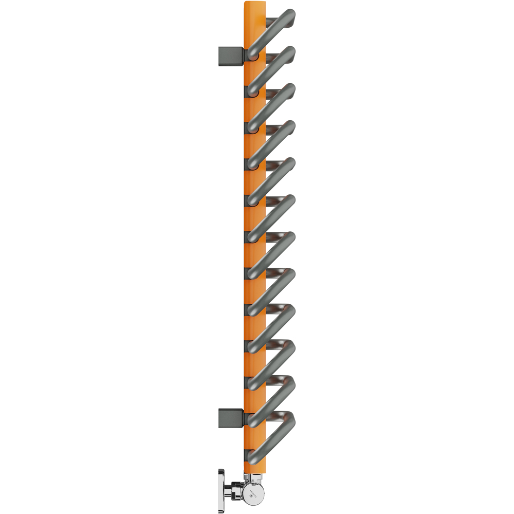Terma Michelle 1245BTU Graphite and Orange Heated Towel Rail 780 x 400mm Image 5