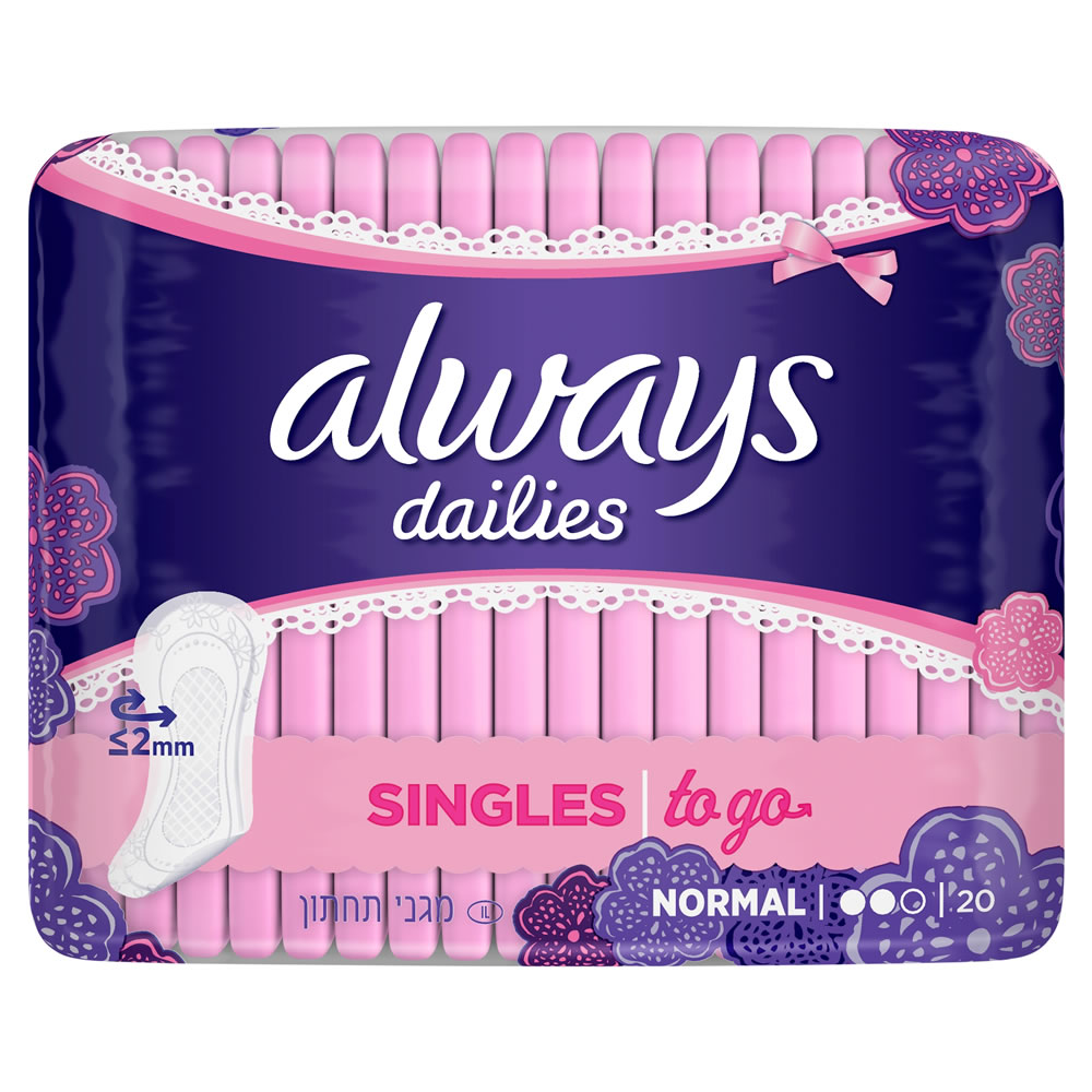 Always Dailies Singles Normal Pantyliners 20 pack Image 1