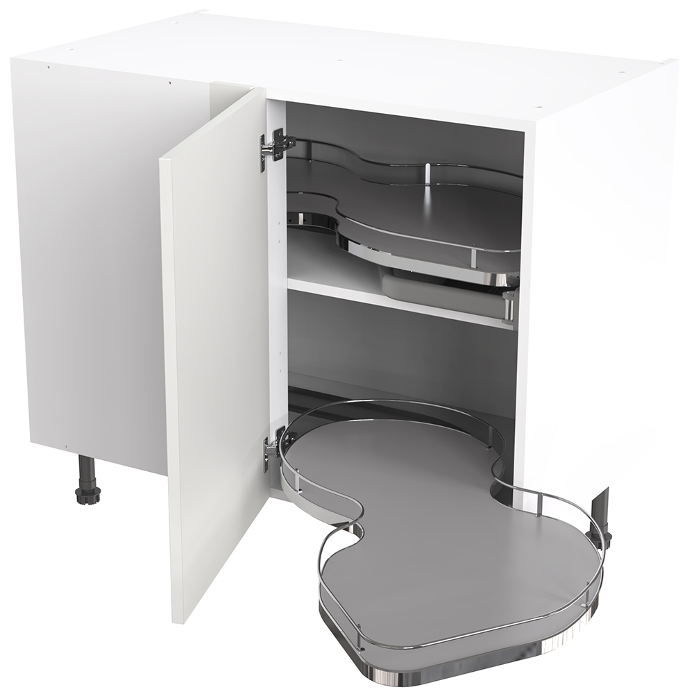 Kitchen Kit Slab Standard White Base Kitchen Cabinet with Dual Handed Nuvola Blind Corner 1000mm Image 2