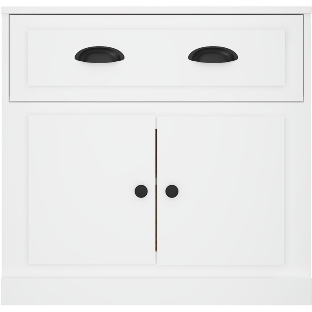 vidaXL 2 Door Single Drawer White Sideboard Image 6