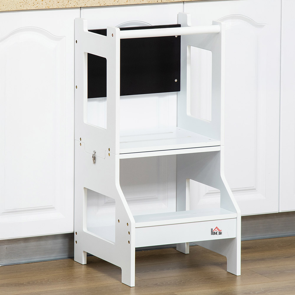 Tommy Toys 2 in 1 White Kids Kitchen Step Stool Image 1