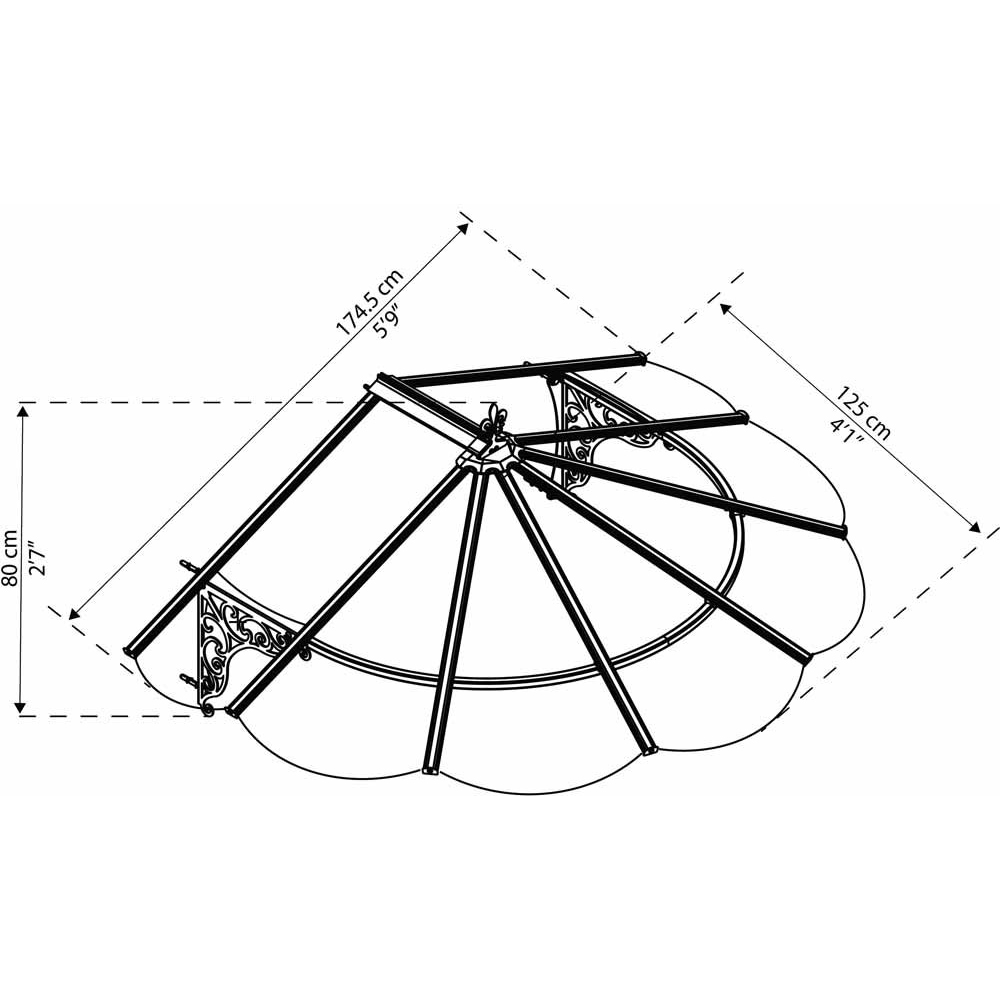 Palram Iris 1780 Clear Door Canopy Image 3