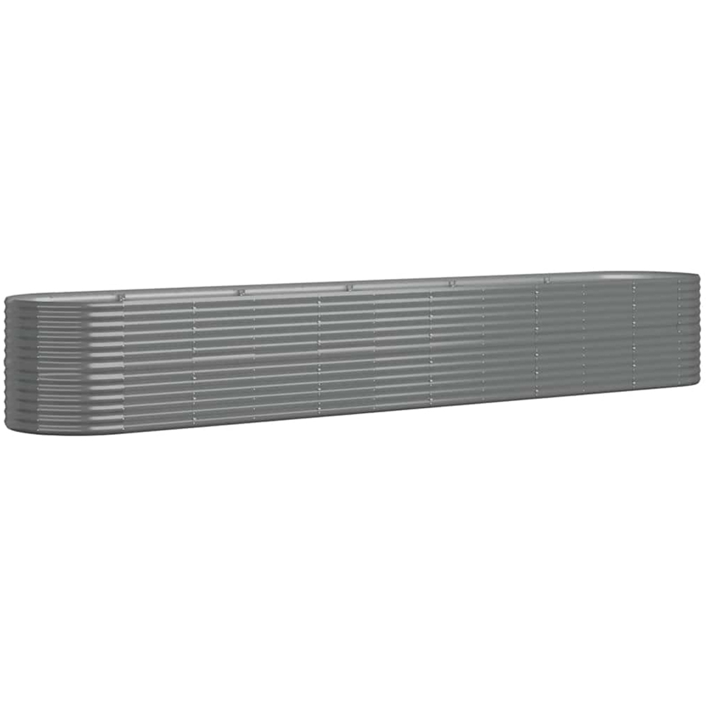 vidaXL Grey Galvanised Steel Raised Garden Bed 68 x 80 x 440cm Image 1