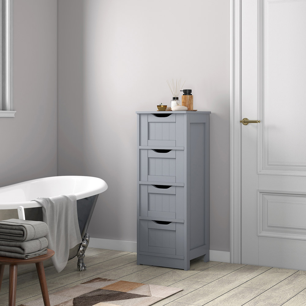 Toby Grey 4 Drawer Bathroom Storage Unit Image 3