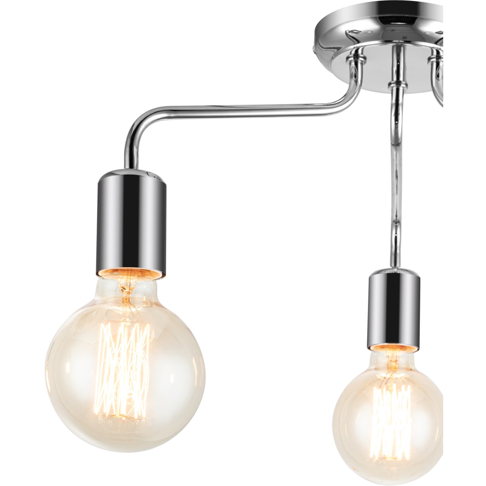 Cosylyte Fraser 3 Light Chrome Metal Flush Ceiling Light Image 3