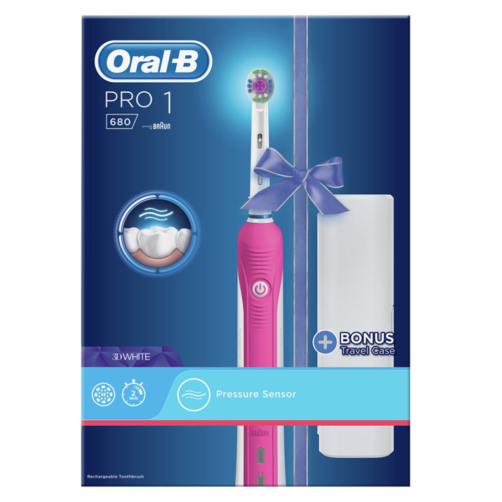 Oral B Pro 1 680 Pink Electric Toothbrush Image 3