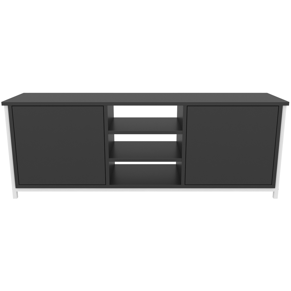 Decorotika Otis 2 Door 3 Shelf White and Anthracite TV Stand for 63 inch TV Image 3