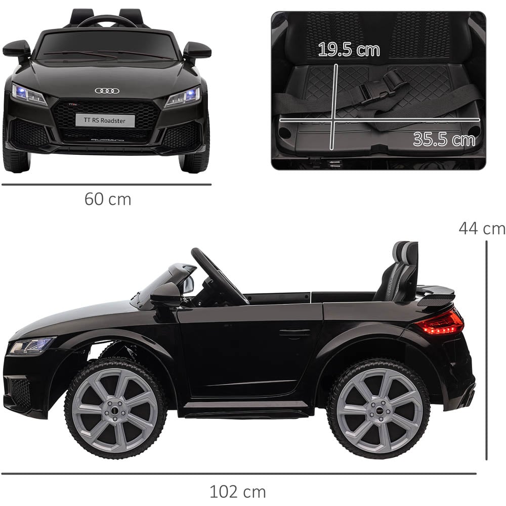 Tommy Toys Audi TT RS Kids Ride On Electric Car Black 12V Image 6