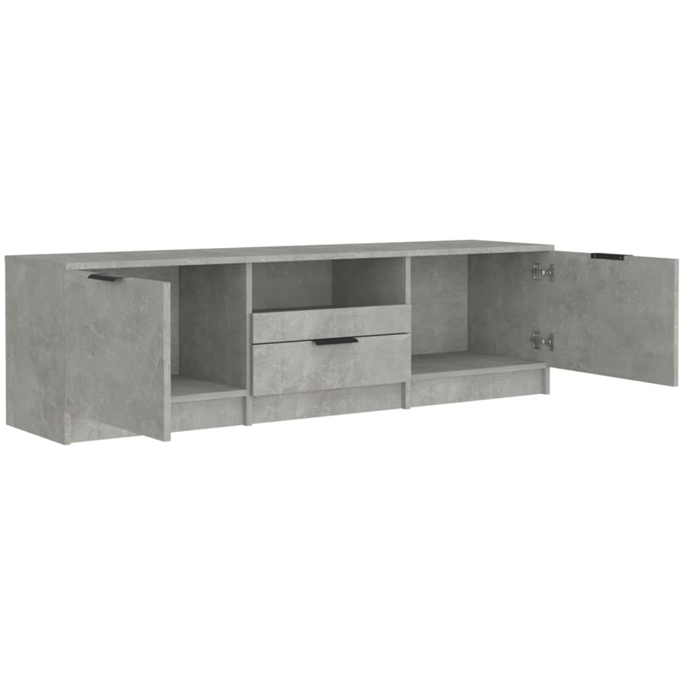 vidaXL 2 Door Single Drawer Single Shelf Concrete Grey TV Cabinet Image 4