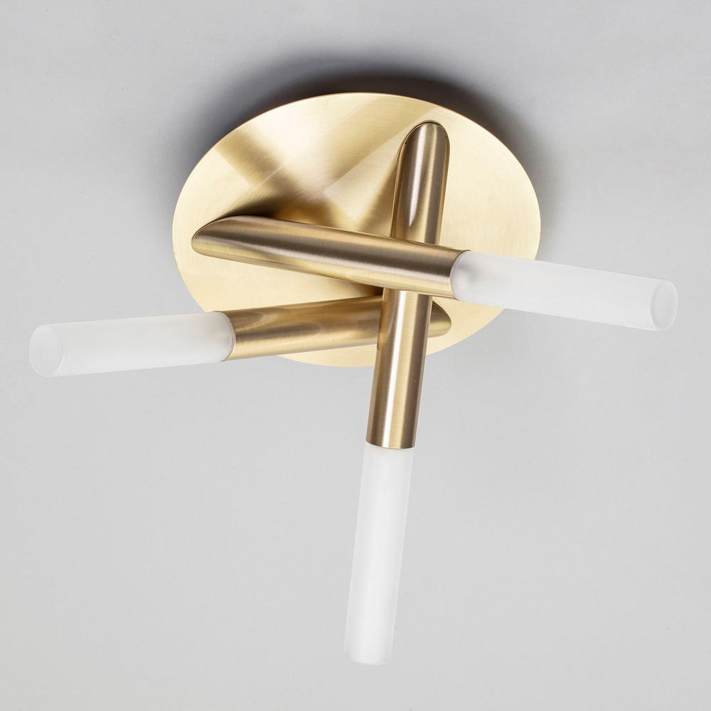 Spa Triune Satin Brass 3 Light IP44 Flush Ceiling Light Image 5