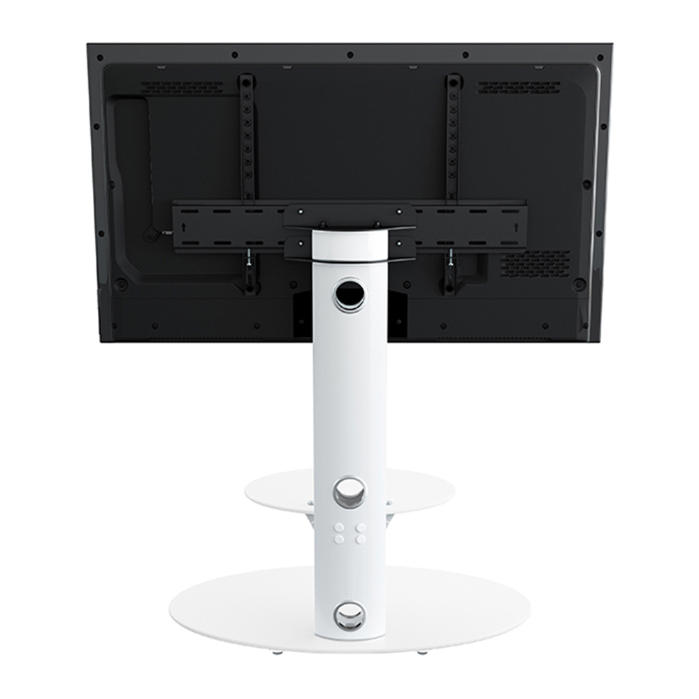 AVF Lugano Satin White Oval Pedestal TV Unit Image 9