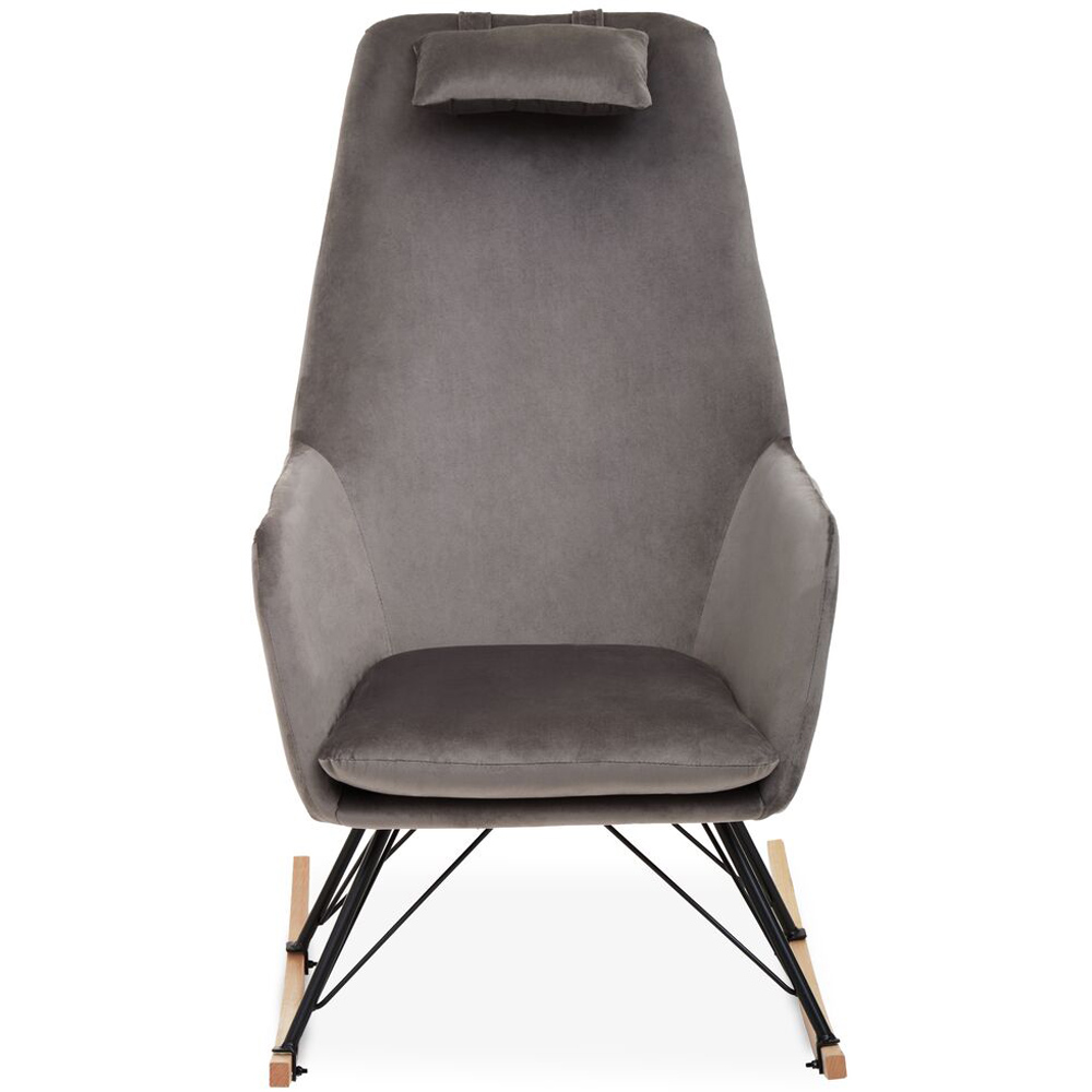Premier Housewares Stockholm Grey Velvet Rocking Chair Image 2