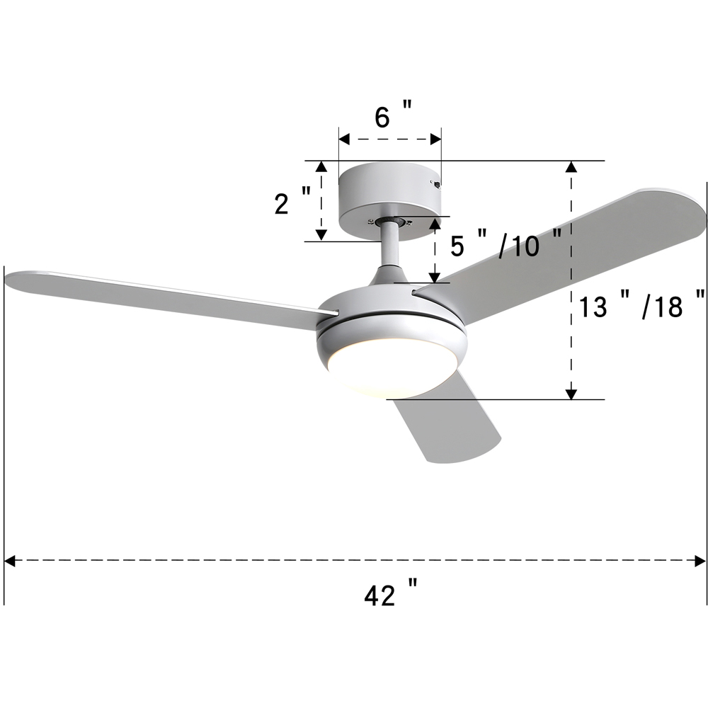 Living and Home Silver Adjustable Ceiling Fan with Light Image 8