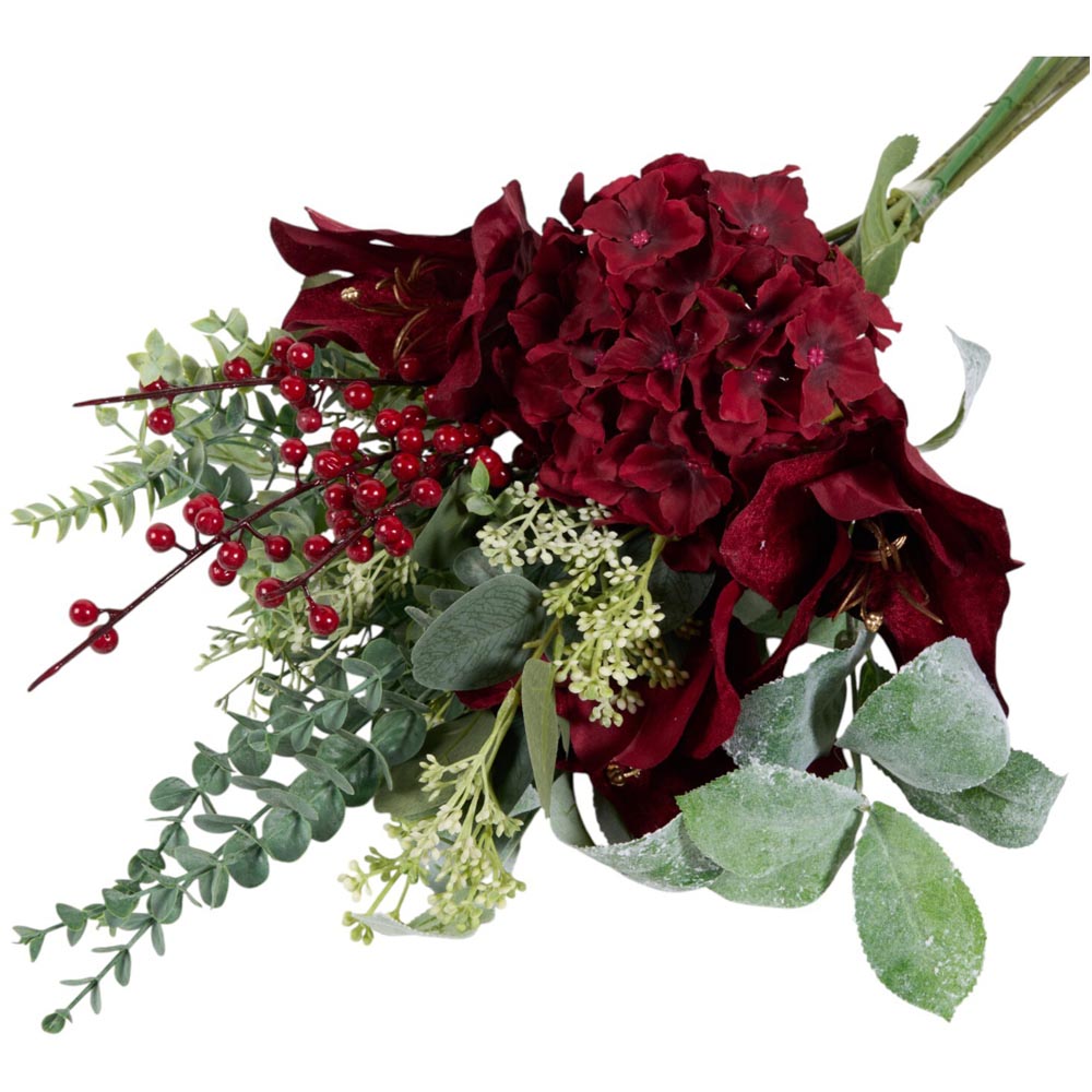 Berry Lily and Hydrangea Bouquet - Red Image 5