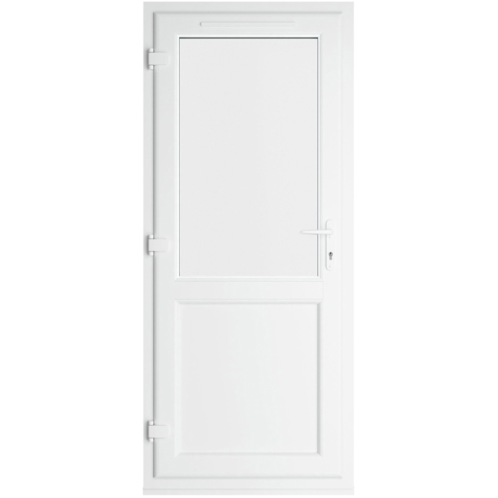 Crystal Agate and White Half Glass RH Open Clear Triple Glazed Door 920 x 2090mm Image 3