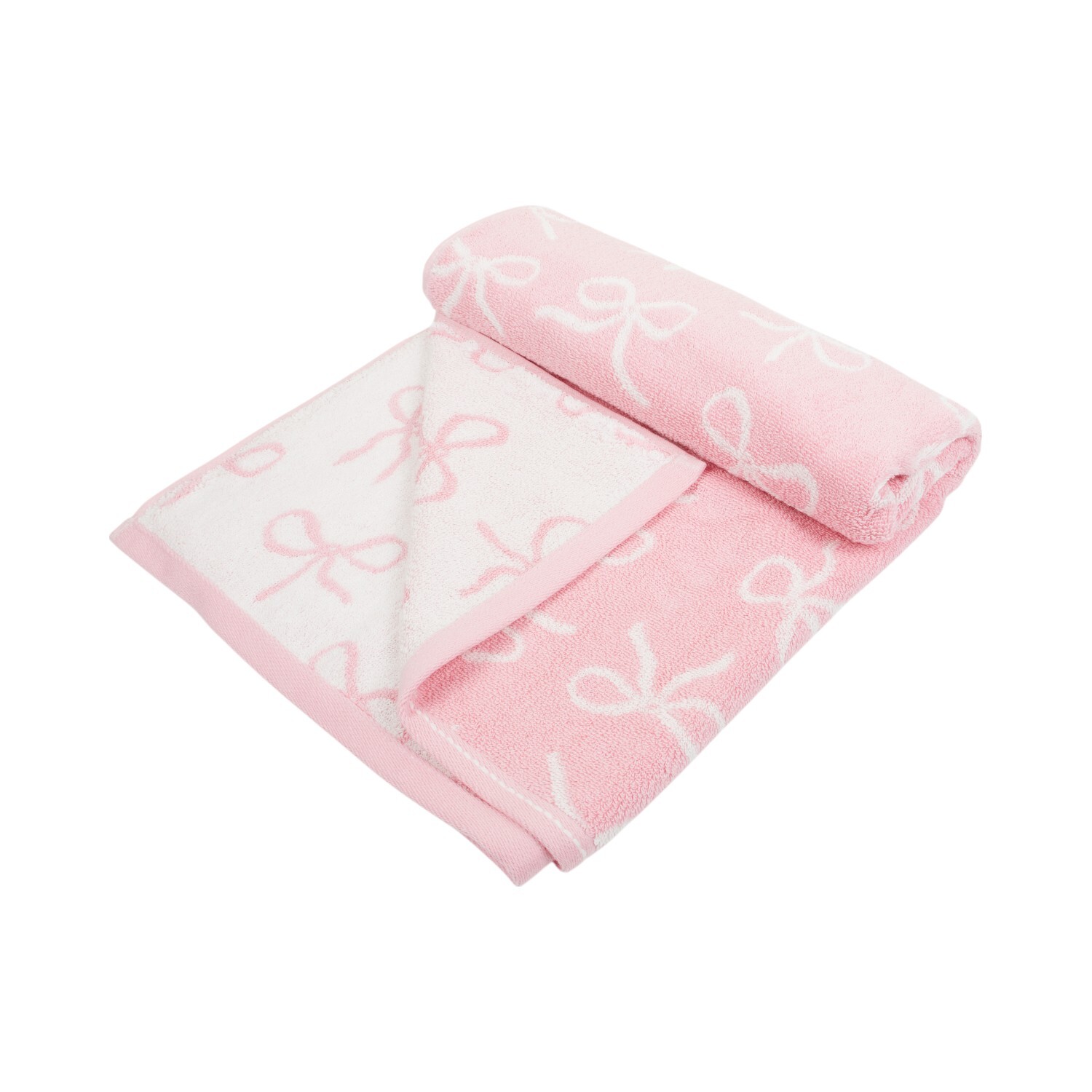 Bow Cotton Towel Pink Image 3