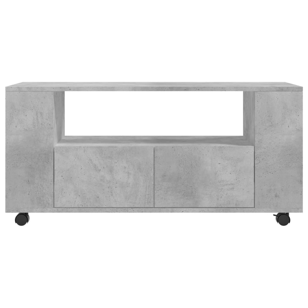 vidaXL 2 Drawer 4 Shelf Grey Sonoma Rolling TV Cabinet Image 6
