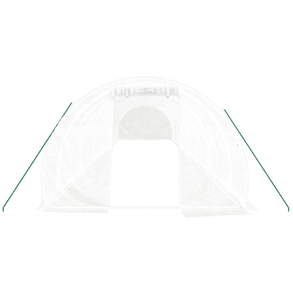vidaXL White Polyethylene Galvanised Steel Frame 45.9 x 9.8ft Greenhouse Image 3